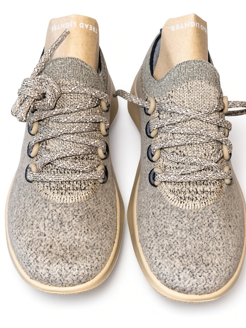Allbirds Wool Dasher 2 Mixzle Lightweight Knit Sneakers in Hazy Beige Women’s 5